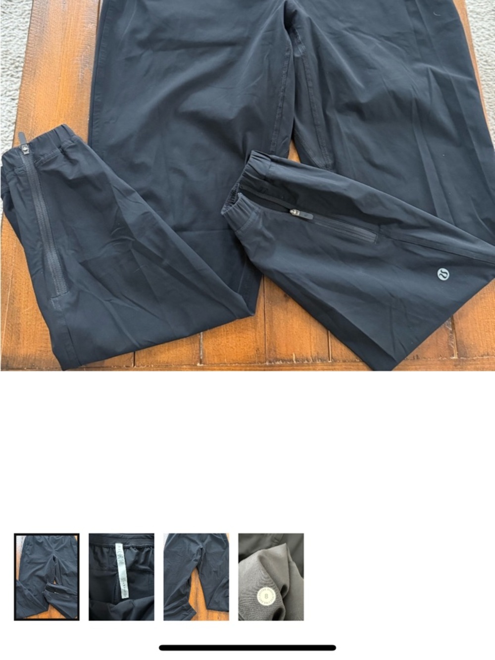 Lululemon Athletica Black Women’s Jogger Track Pants with Zipper Ankles